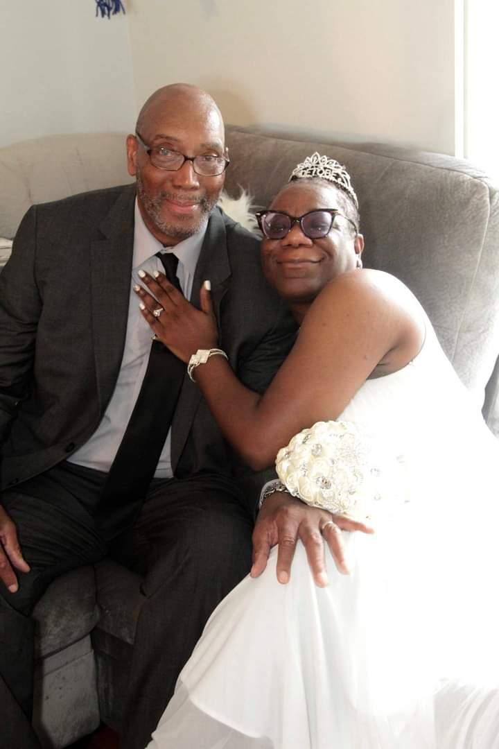 Rev. Stanley Carter, 73, married his wife Shontese Moreland in a backyard ceremony during the pandemic.